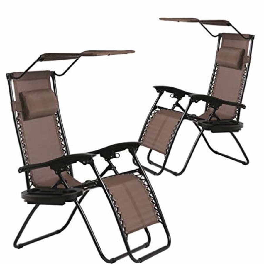 BestMassage Patio Chairs Lounge Chair Zero Gravity Chair 2 Pack Recliner W/Folding Canopy Shade and for $60 BestMassage Patio Chairs Lounge Chair Zero Gravity Chair 2 Pack Recliner W/Folding Canopy Shade and for $60
