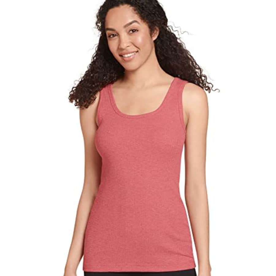 Jockey Women's Activewear Rib Tank, Apple Blossom Heather, 2XL for $20 Jockey Women's Activewear Rib Tank, Apple Blossom Heather, 2XL for $20