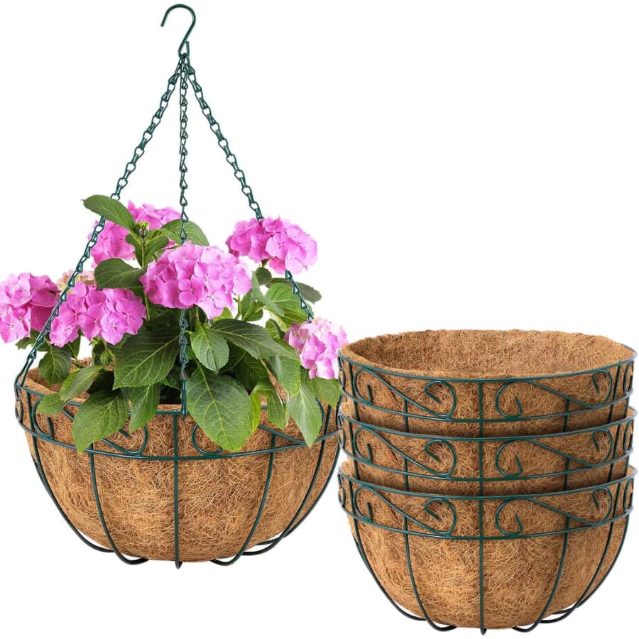 Amagabeli 10" Hanging Planter Basket 4-Pack for $40