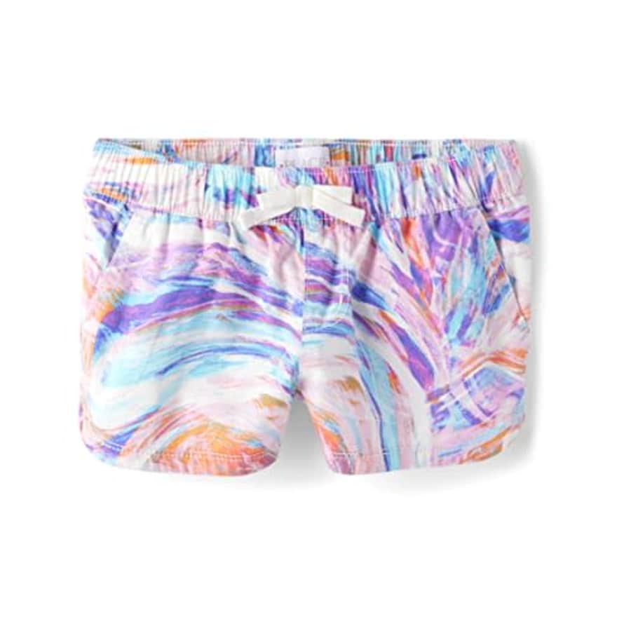 The Children's Place Girls' Pull On Everyday Shorts, Peri Pop, 4 for $6