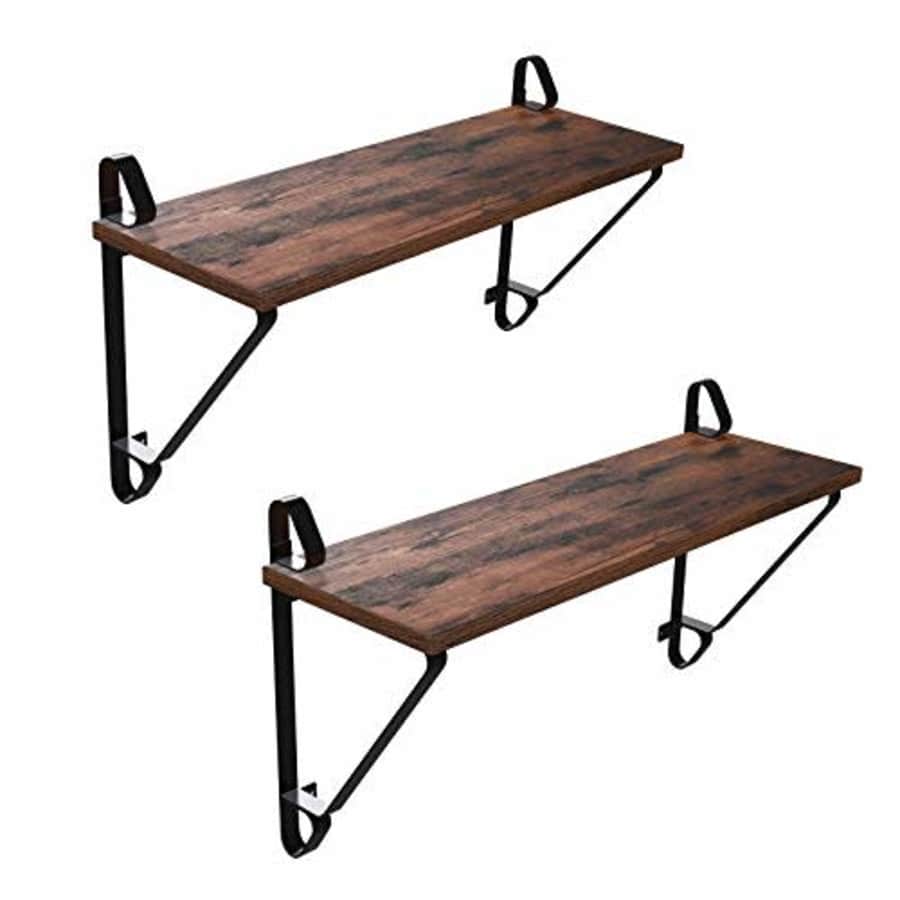 VASAGLE Industrial Floating Shelves, Hanging Shelves Wall Mounted, Decor Shelves Set of 2, Wood for $28