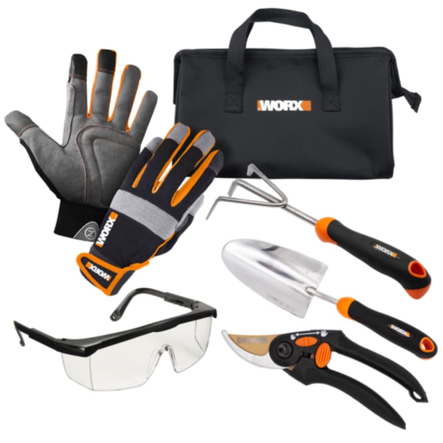 Worx 6-Piece Garden Hand Tool Kit w/ Carry Bag & Safety Glasses for $50