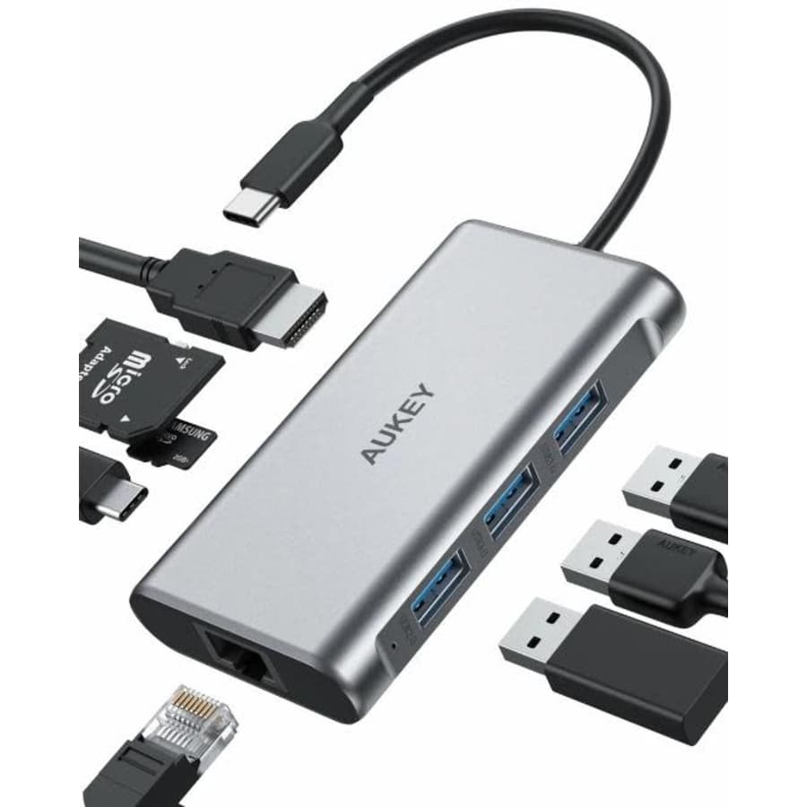 Aukey 8-in-1 USB-C Hub for $16