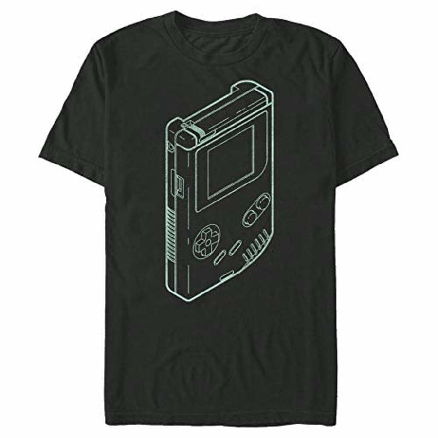 Nintendo Men's Game Boy Blue Outline T-Shirt, Black, Medium for $22 Nintendo Men's Game Boy Blue Outline T-Shirt, Black, Medium for $22