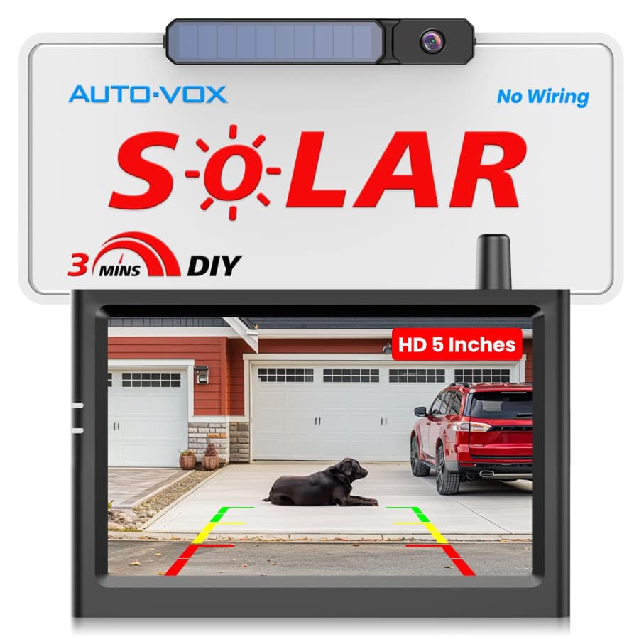 Auto-Vox Solar Wireless Backup Camera w/ 5" Monitor: $89.99