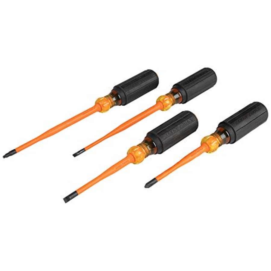 Klein Tools 33734INS 1000V Slim Tip Insulated Screwdriver Set, Phillips, Cabinet, Square Slim-Tip, for $40