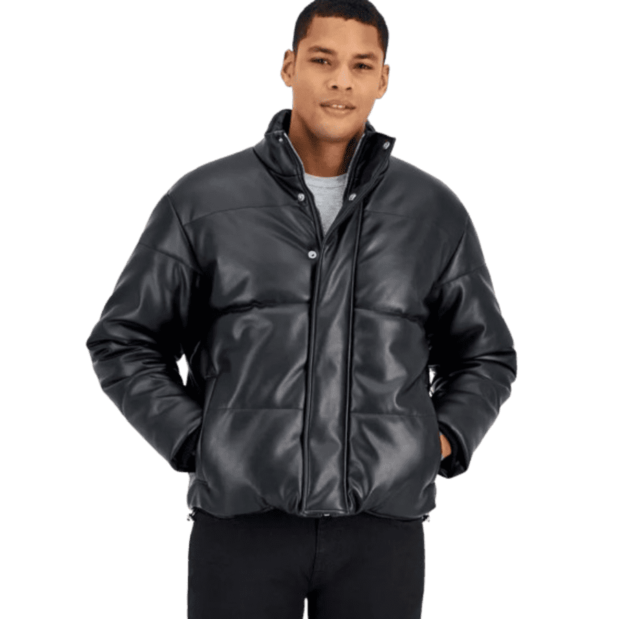 INC Men's Quilted Faux-Leather Puffer Jacket for $26 INC Men's Quilted Faux-Leather Puffer Jacket for $26