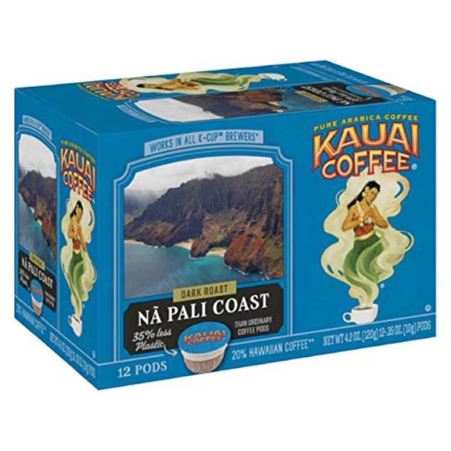Kauai Coffee Single-Serve Pods, Na Pali Coast Dark Roast 100% Arabica Coffee from Hawaiis Largest for $24 Kauai Coffee Single-Serve Pods, Na Pali Coast Dark Roast 100% Arabica Coffee from Hawaiis Largest for $24