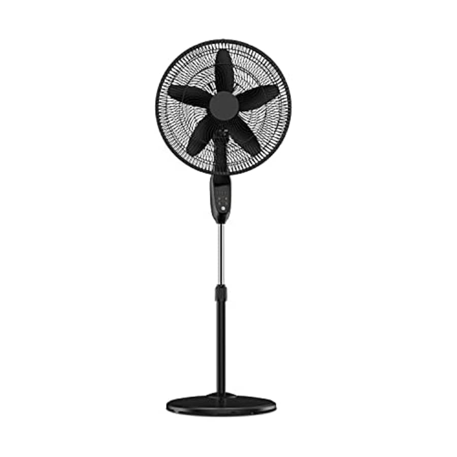 PELONIS PFS45A5BBB 18 inch 5-Blade Oscillating, Adjustable Standing Pedestal Remote, LED Display, 5 for $64