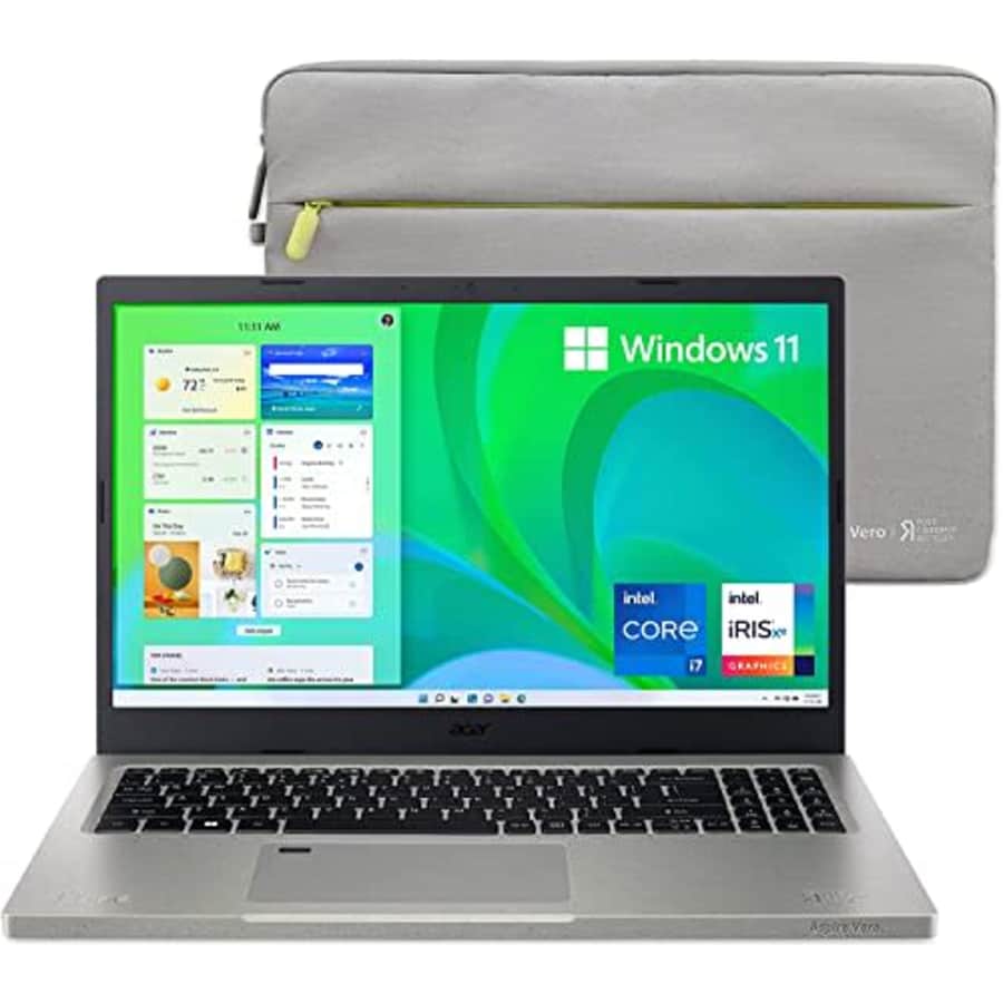 acer 2023 Aspire Vero Green Earth 15.6" FHD IPS Laptop PC Intel 4-Core i7-1195G7 Iris Xe Graphics for $900