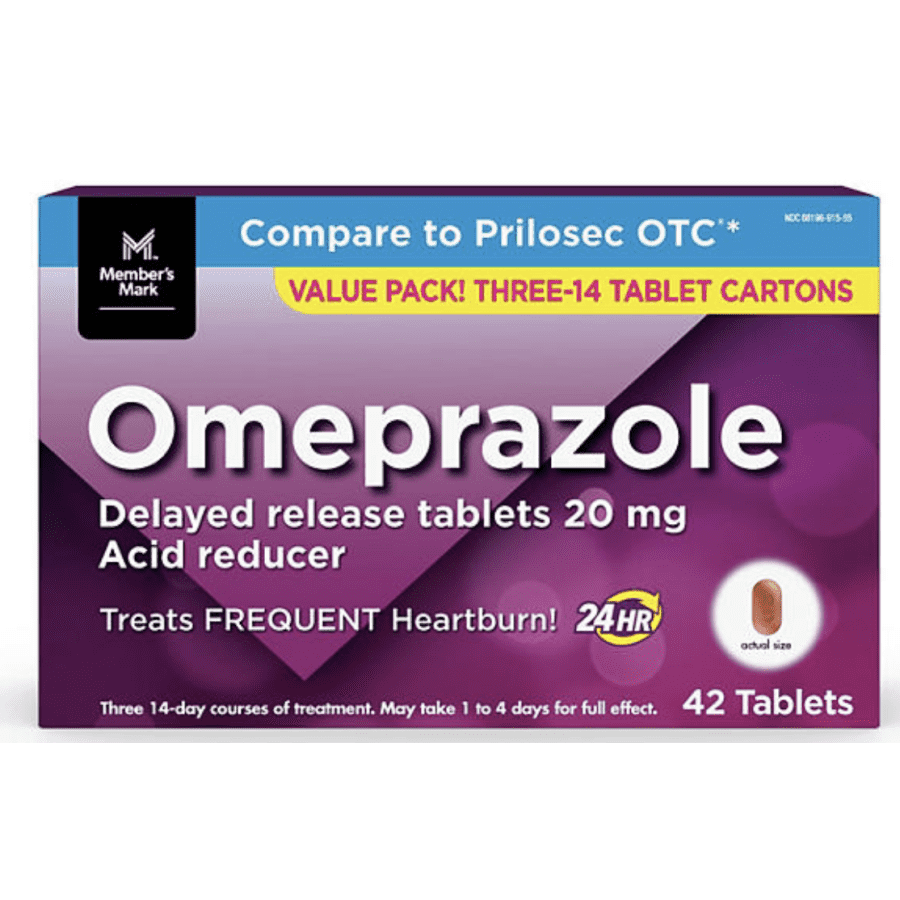 Member's Mark Omeprazole 20mg 14-Count Tablets 3-Pack for $6.98 for members Member's Mark Omeprazole 20mg 14-Count Tablets 3-Pack for $6.98 for members