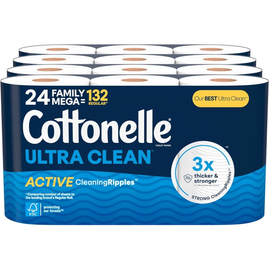 Cottonelle Ultra Clean Toilet Paper Mega Roll 24-Pack for $20 w/ Sub & Save Cottonelle Ultra Clean Toilet Paper Mega Roll 24-Pack for $20 w/ Sub & Save