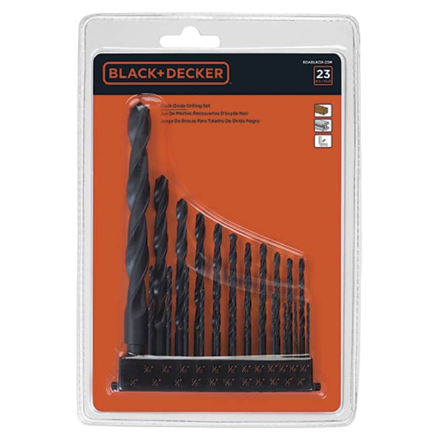 Black + Decker 23-Piece Black Oxide Drill Bit Set for $10 Black + Decker 23-Piece Black Oxide Drill Bit Set for $10