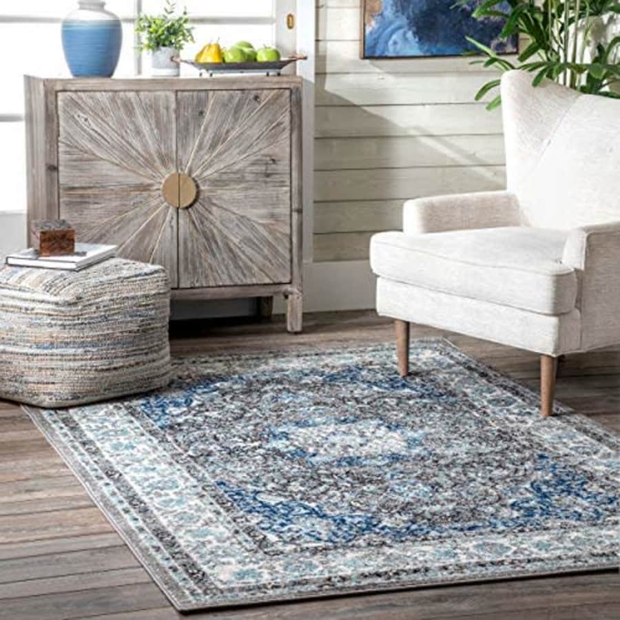 nuLOOM Paisley Verona Vintage Persian Area Rug, 6' 7" x 9', Dark Grey for $40