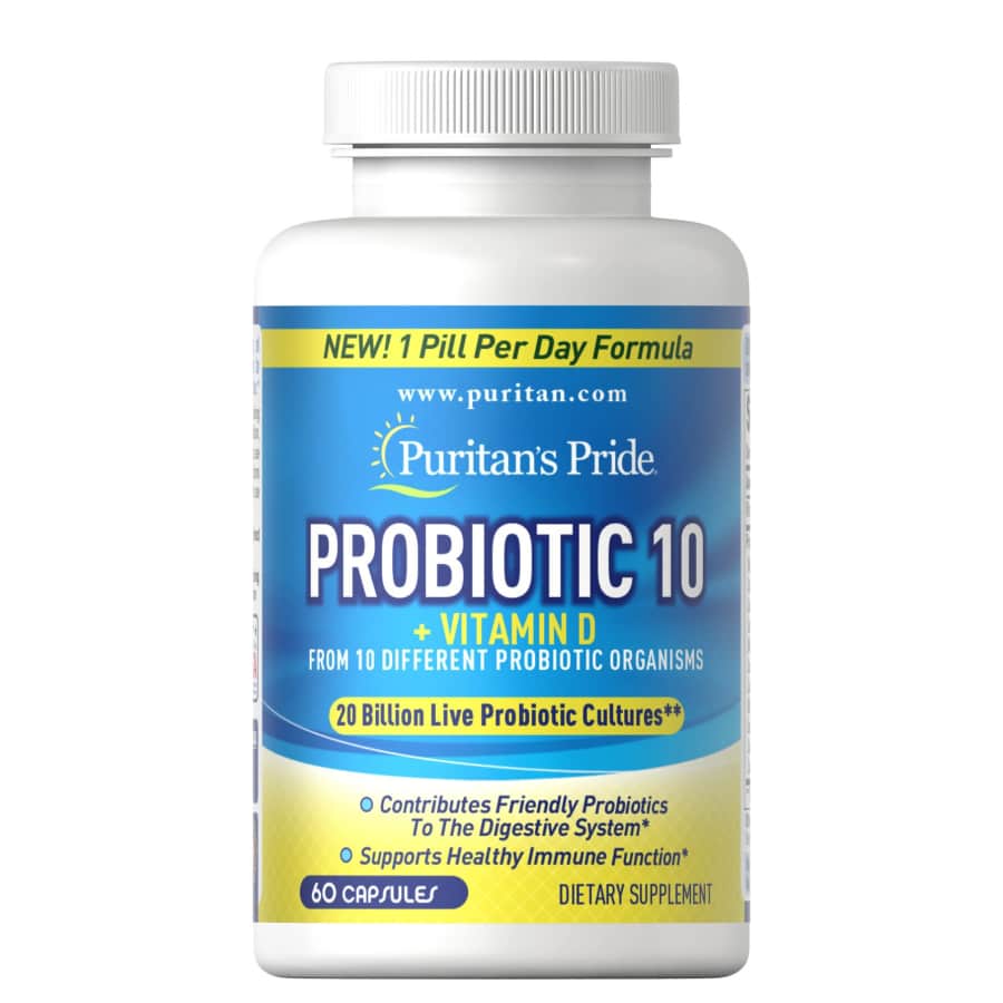 Puritan's Pride Probiotic 10 with Vitamin D 60-Count Capsules: 3 for $30