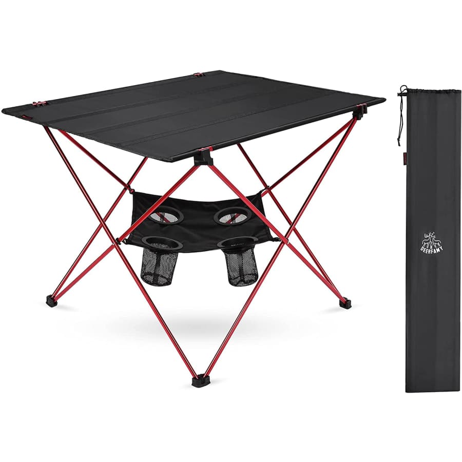Deerfamy Foldable Camping Table w/ Cup Holders for $24 Deerfamy Foldable Camping Table w/ Cup Holders for $24