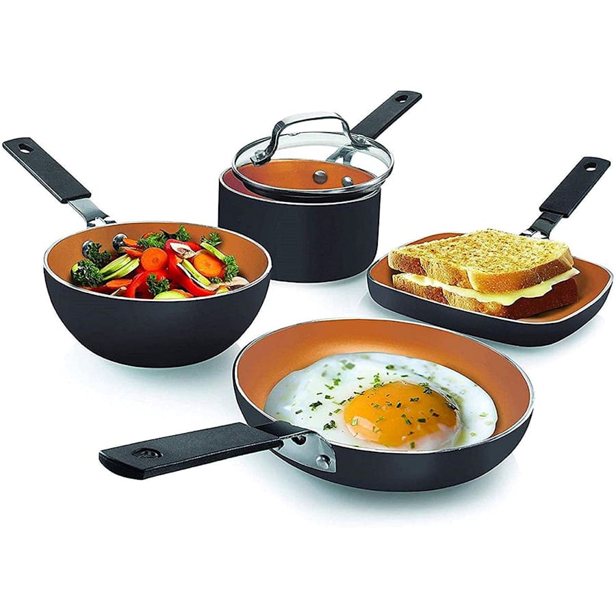 Gotham Steel StackMaster 5-Piece Mini Single-Serve Cookware Set for $23
