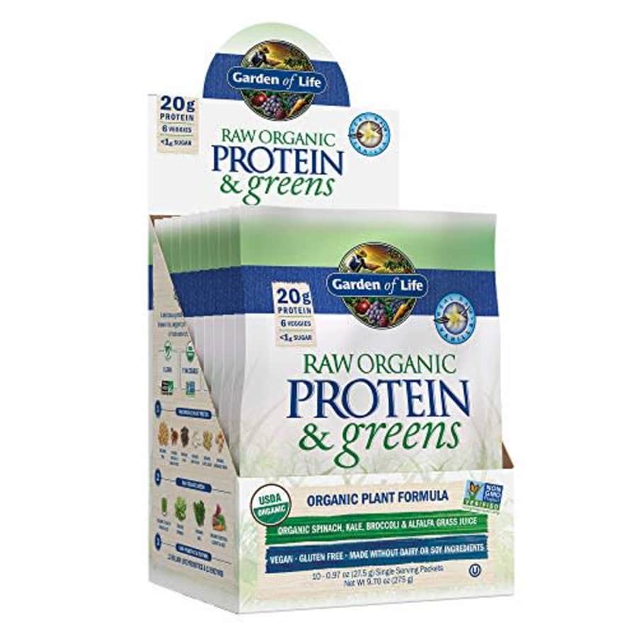 Garden of Life Raw Organic Protein & Greens Vanilla - 10 Servings (10 Packets), Vegan Protein for $29