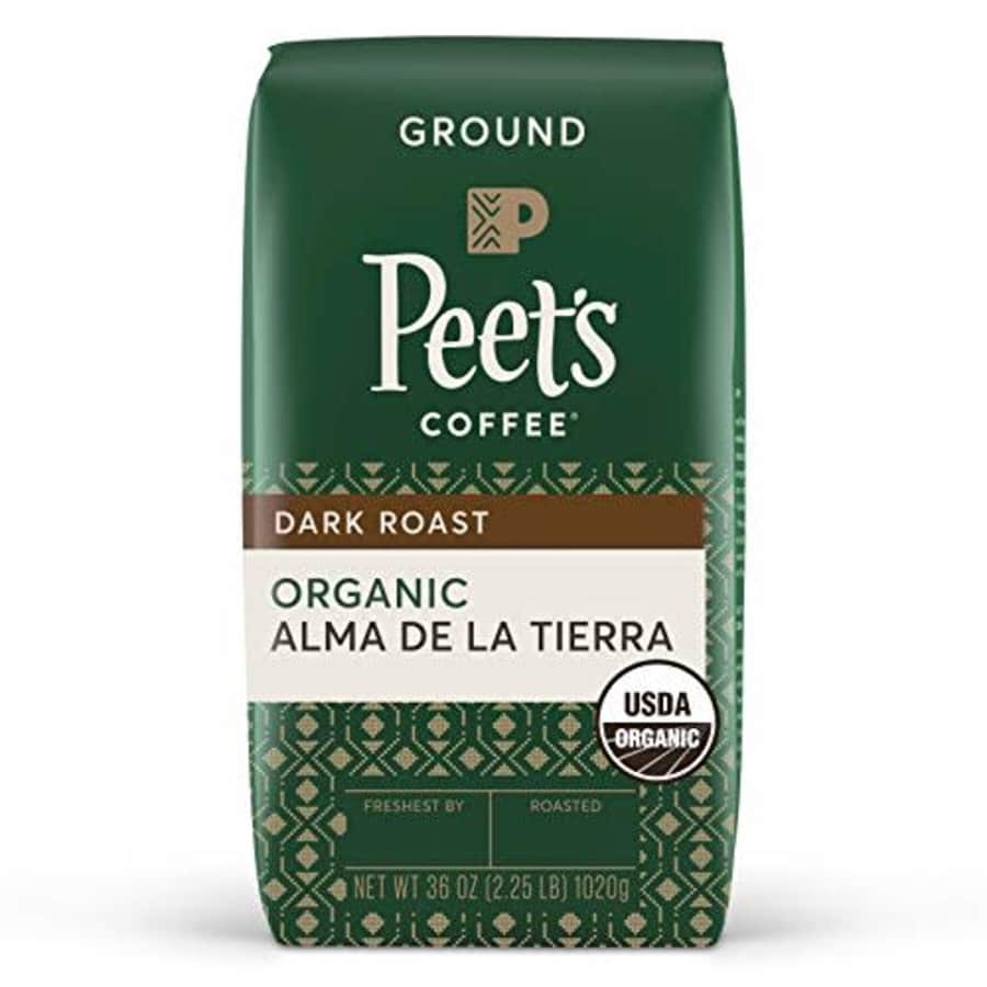 Peet's Coffee, Organic Alma de la Tierra - Dark Roast Ground Coffee - 36 Ounce Bag, USDA Organic for $63 Peet's Coffee, Organic Alma de la Tierra - Dark Roast Ground Coffee - 36 Ounce Bag, USDA Organic for $63