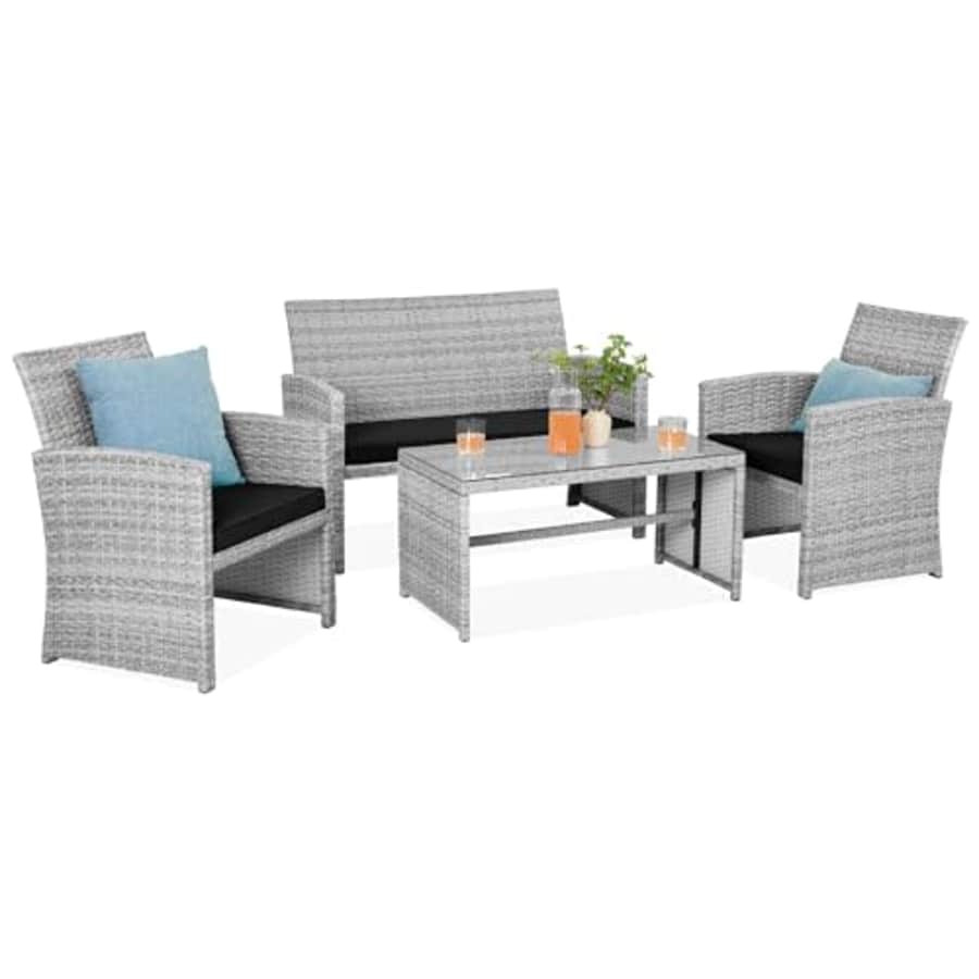 Best Choice Products 4-Piece Outdoor Wicker Patio Conversation Furniture Set for Backyard w/Coffee for $160 Best Choice Products 4-Piece Outdoor Wicker Patio Conversation Furniture Set for Backyard w/Coffee for $160