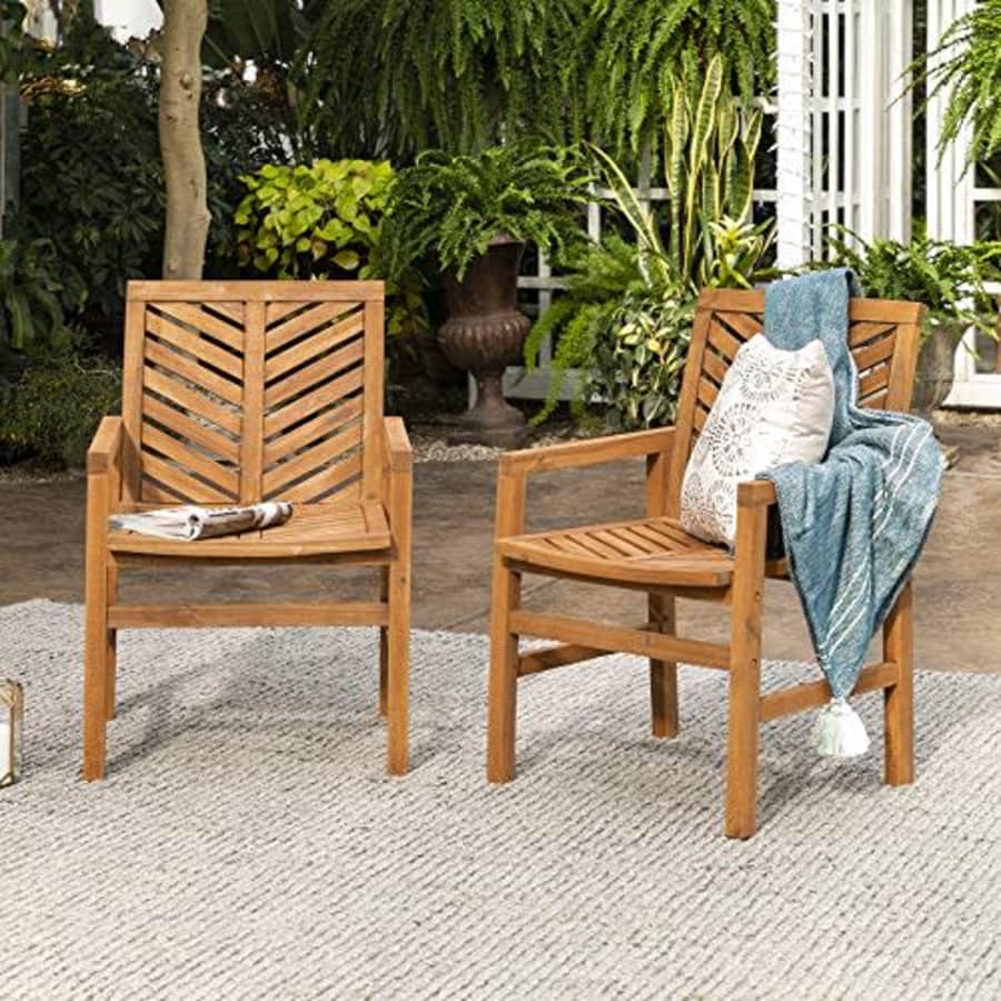 Walker Edison Furniture Company 2 Piece Outdoor Patio Chevron Wood Chair Set All Weather Backyard for $284 Walker Edison Furniture Company 2 Piece Outdoor Patio Chevron Wood Chair Set All Weather Backyard for $284