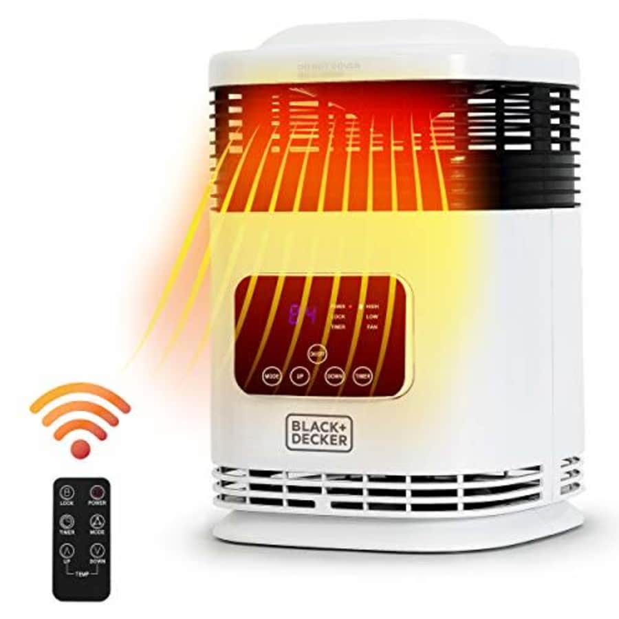 BLACK+DECKER 360 Surround Electronic Indoor Space Heater With Digital Display and Remote Control for $50