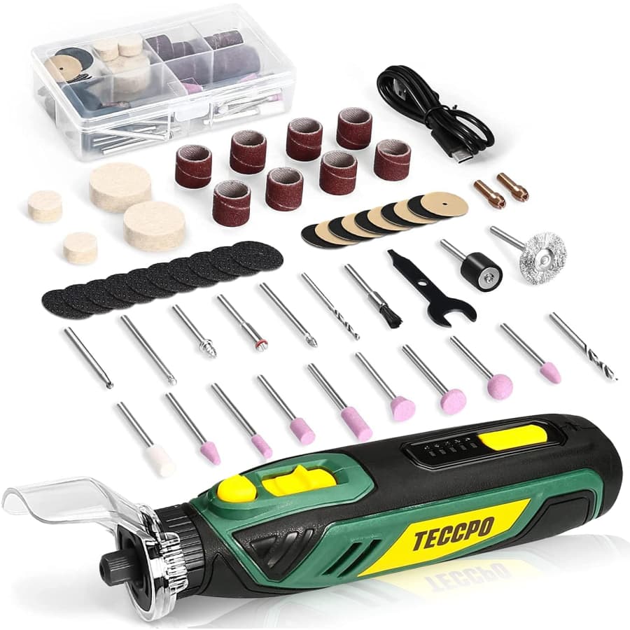 Teccpo 4V 53-Piece Cordless Rotary Tool Set for $21