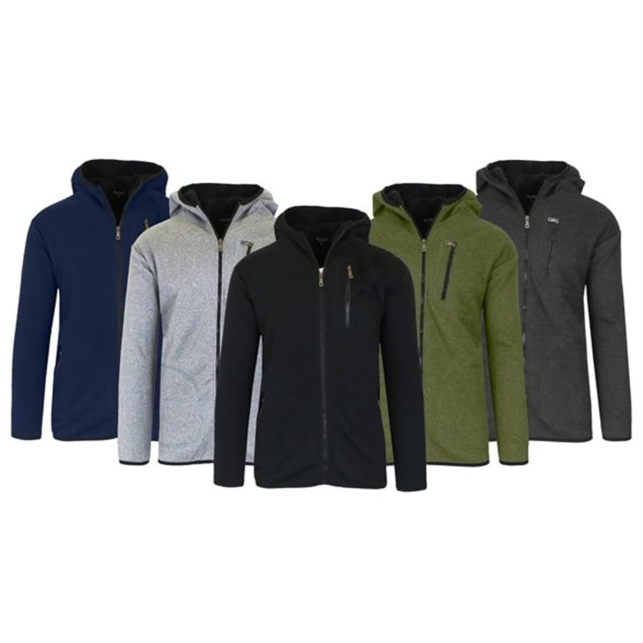 Men's Tech Sherpa-Fleece Lined Zip Hoodie 2-Pack for $23 Men's Tech Sherpa-Fleece Lined Zip Hoodie 2-Pack for $23