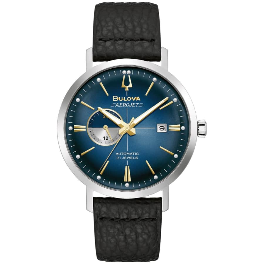 Bulova Men's Aerojet Classic Automatic GMT Blue Dial Calendar Watch for $146