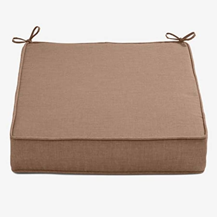 BrylaneHome Single Deep Seat Cushion Outdoor Patio Chair Padding, Khaki Brown for $80