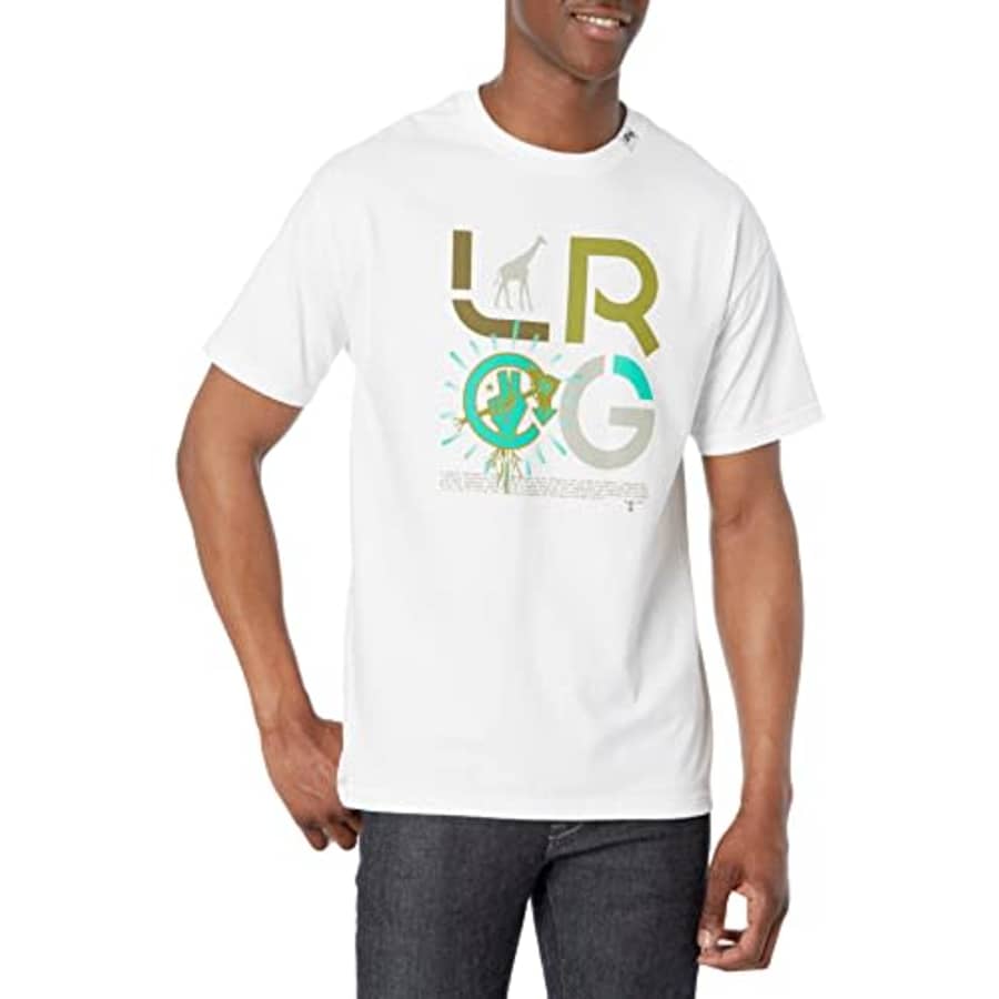 LRG Lifted Research Group Men's Peace of Mind Collection T-Shirt, White, XL for $19