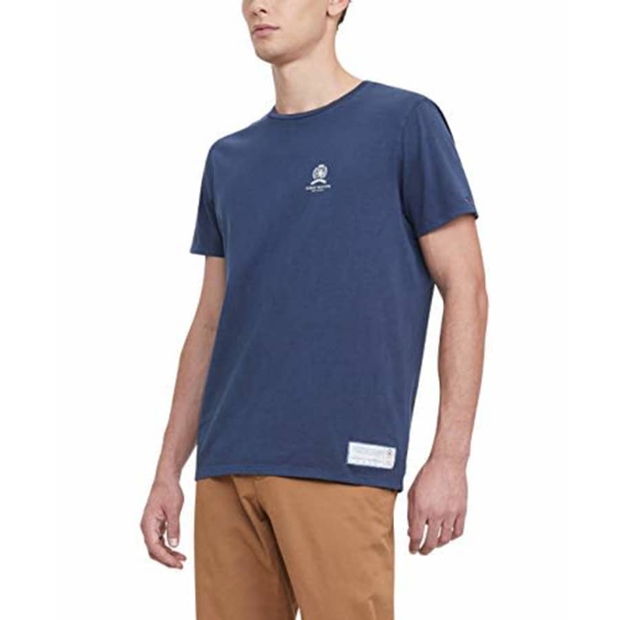 Tommy Hilfiger Men's 35th Anniversary Short Sleeve T Shirt, Black IRIS, X-Small for $25