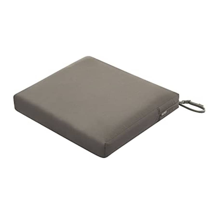 Classic Accessories Ravenna Water-Resistant 21 x 19 x 3 Inch Patio Seat Cushion, Dark Taupe, Chair for $50 Classic Accessories Ravenna Water-Resistant 21 x 19 x 3 Inch Patio Seat Cushion, Dark Taupe, Chair for $50