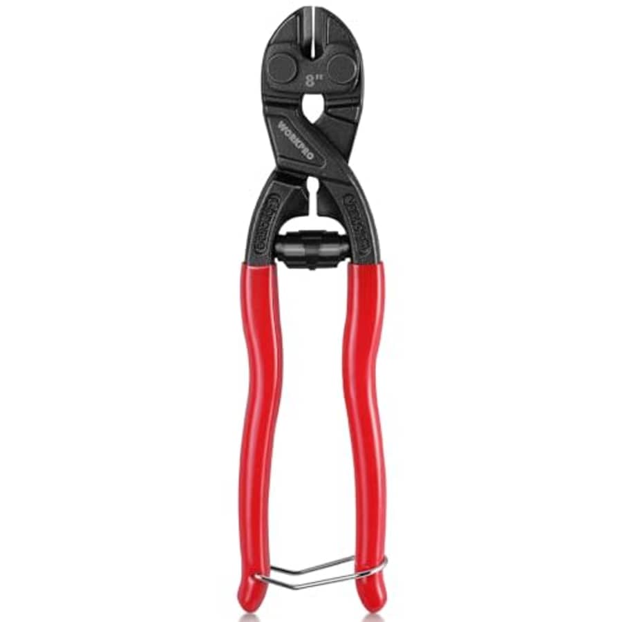 WORKPRO 8-inch Mini Bolt Cutter with Recess and Spring, Compact Bolt Cutters with Comfortable Soft for $18 WORKPRO 8-inch Mini Bolt Cutter with Recess and Spring, Compact Bolt Cutters with Comfortable Soft for $18