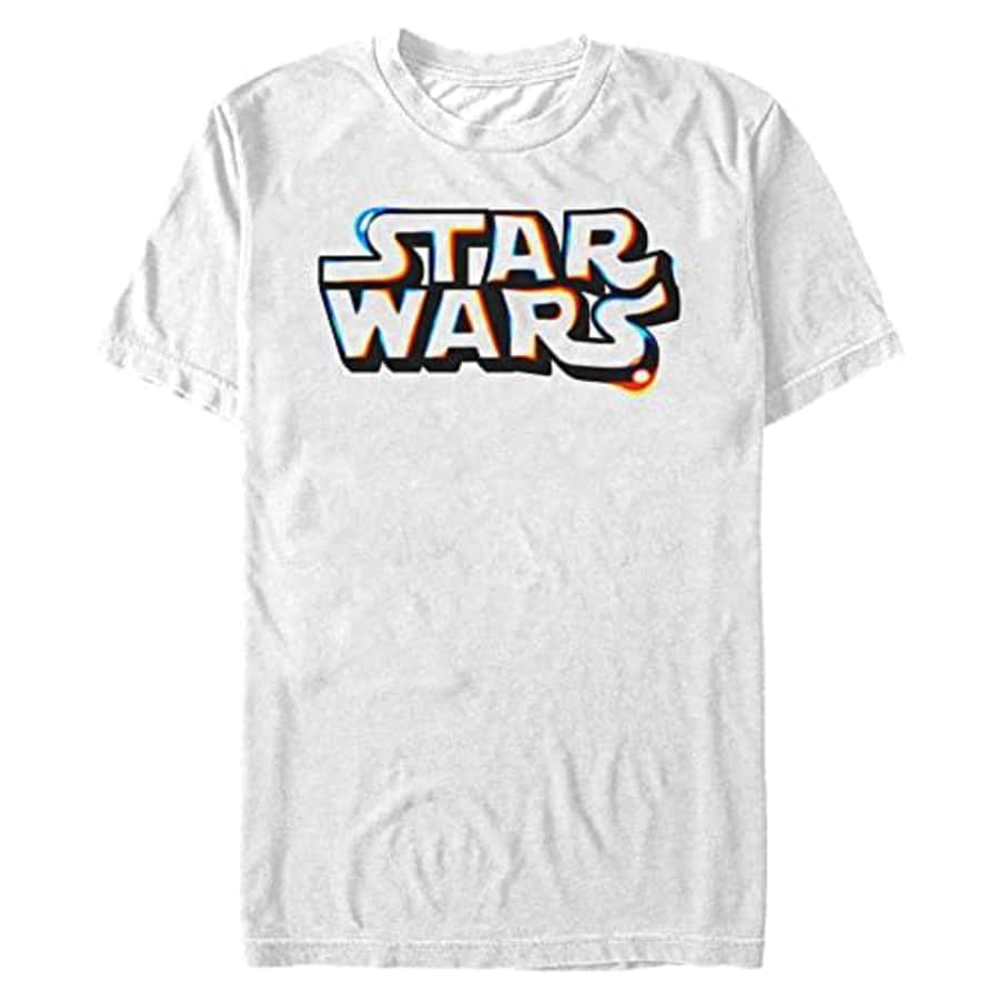 STAR WARS Big & Tall Thermal Image Logo Men's Tops Short Sleeve Tee Shirt, White, Large for $8