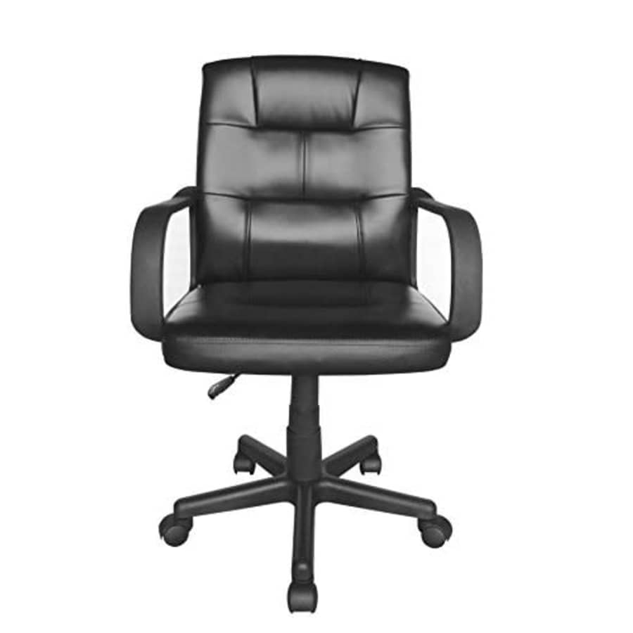 Urban Shop Tufted Leather Executive Office Chair, Black for $65