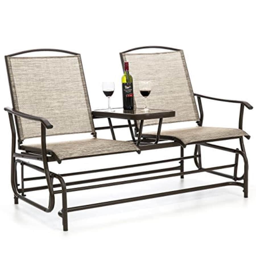 Best Choice Products 2-Person Outdoor Mesh Fabric Patio Double Glider w/Tempered Glass Attached for $140 Best Choice Products 2-Person Outdoor Mesh Fabric Patio Double Glider w/Tempered Glass Attached for $140