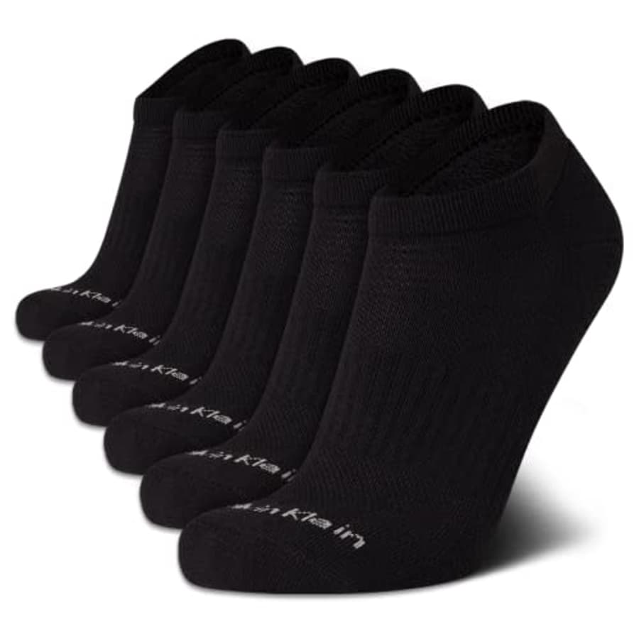 Calvin Klein Mens No Socks - 6 Pack Soft Cushioned No Show Athletic Socks for Men - Casual Men's for $15