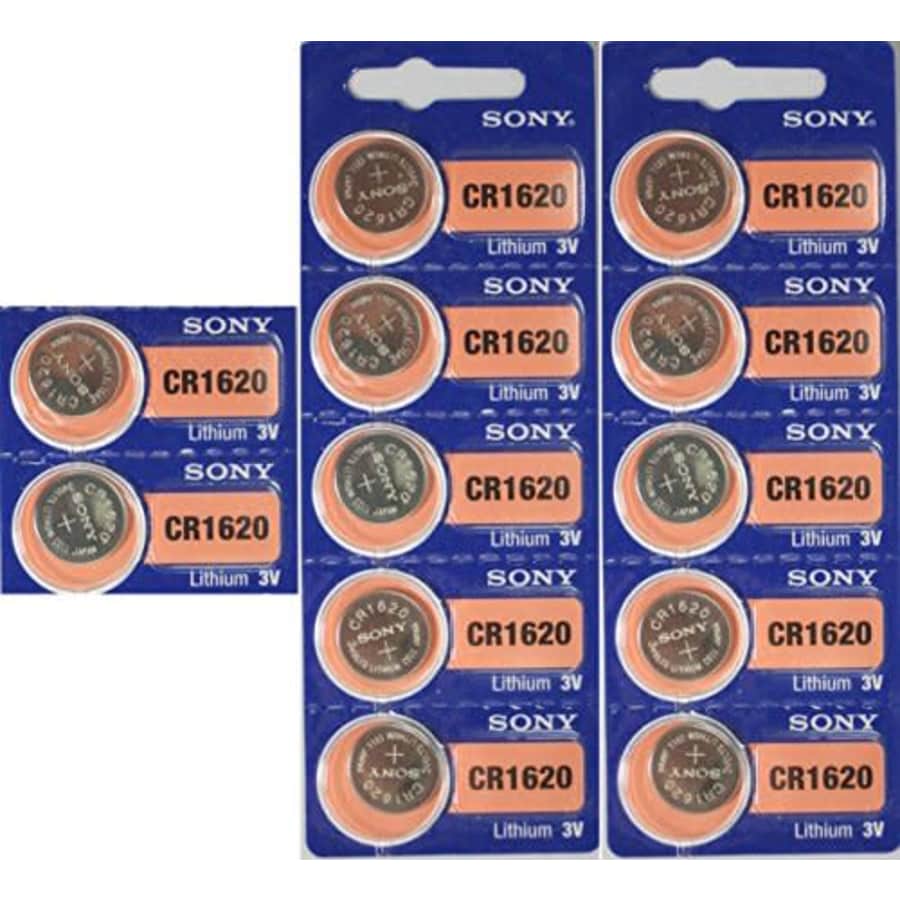 Sony Lithium 3V Batteries Size CR1620 (Pack of 12) for $10 Sony Lithium 3V Batteries Size CR1620 (Pack of 12) for $10