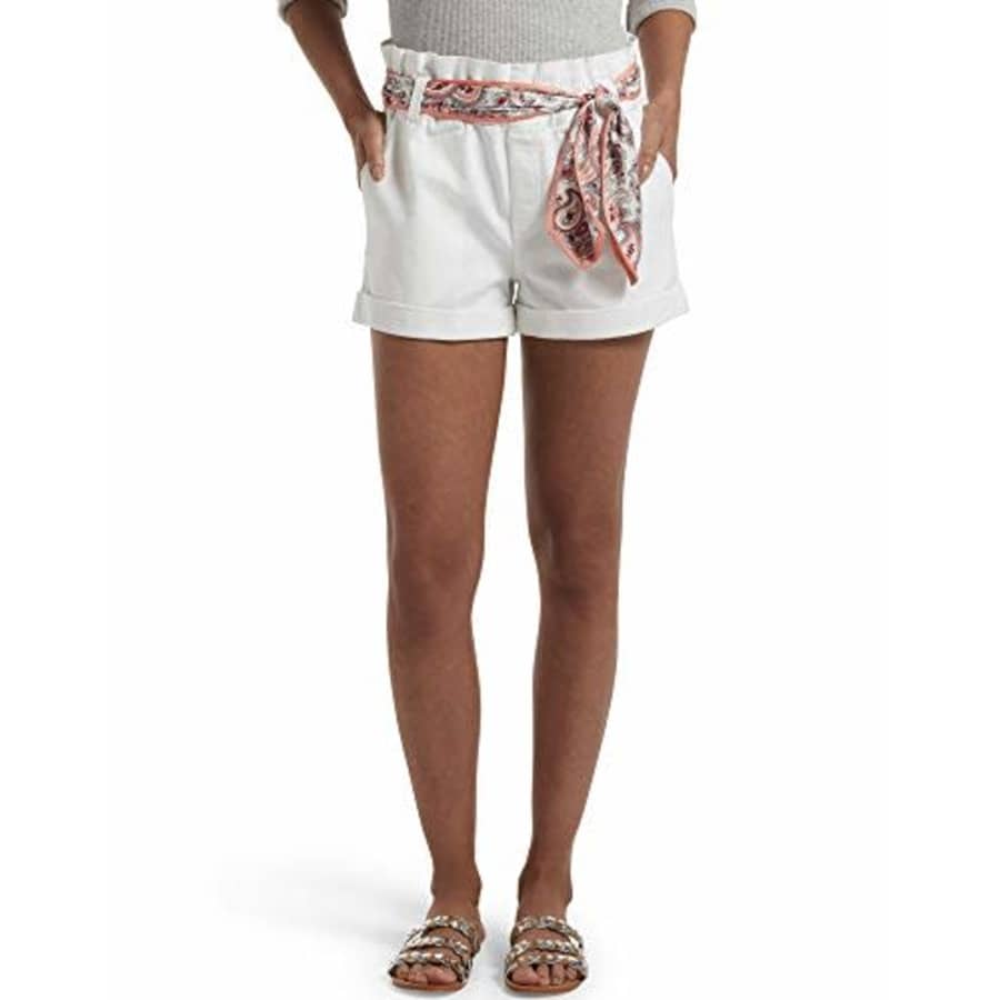 HUE Women's Paperbag Ultra Soft Denim High Waist Shorts, White, Medium for $14 HUE Women's Paperbag Ultra Soft Denim High Waist Shorts, White, Medium for $14