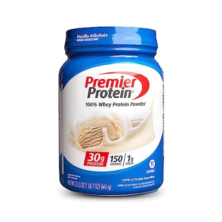 Premier Protein Powder, Vanilla Milkshake, 30g Protein, 1g Sugar, 100% Whey Protein, Keto Friendly, for $25 Premier Protein Powder, Vanilla Milkshake, 30g Protein, 1g Sugar, 100% Whey Protein, Keto Friendly, for $25