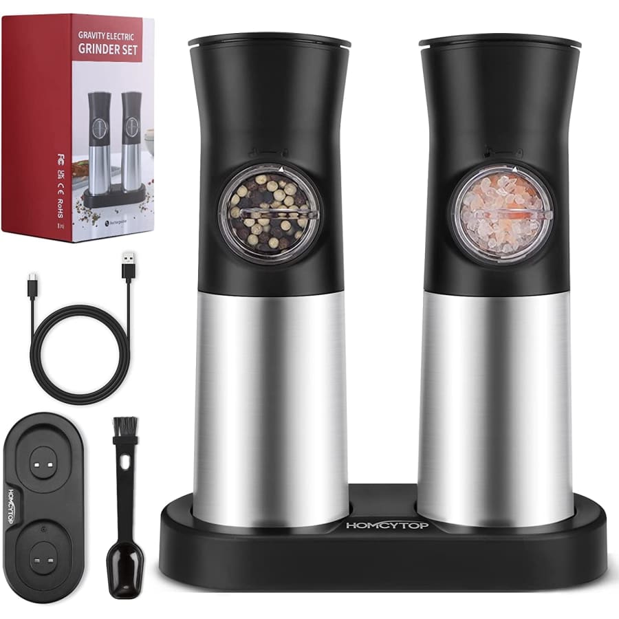 Homcytop Electric Salt and Pepper Grinder Set for $30