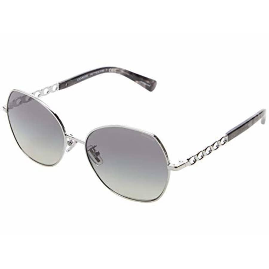 COACH HC7112 56 mm Cat Eye Metal Sunglasses Silver One Size for $55