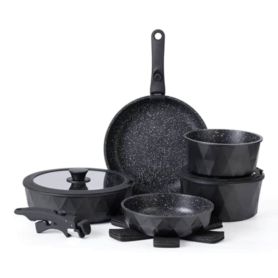 Country Kitchen 13 Piece Pots and Pans Set - Safe Nonstick Kitchen Cookware with Removable Handle, for $90 Country Kitchen 13 Piece Pots and Pans Set - Safe Nonstick Kitchen Cookware with Removable Handle, for $90