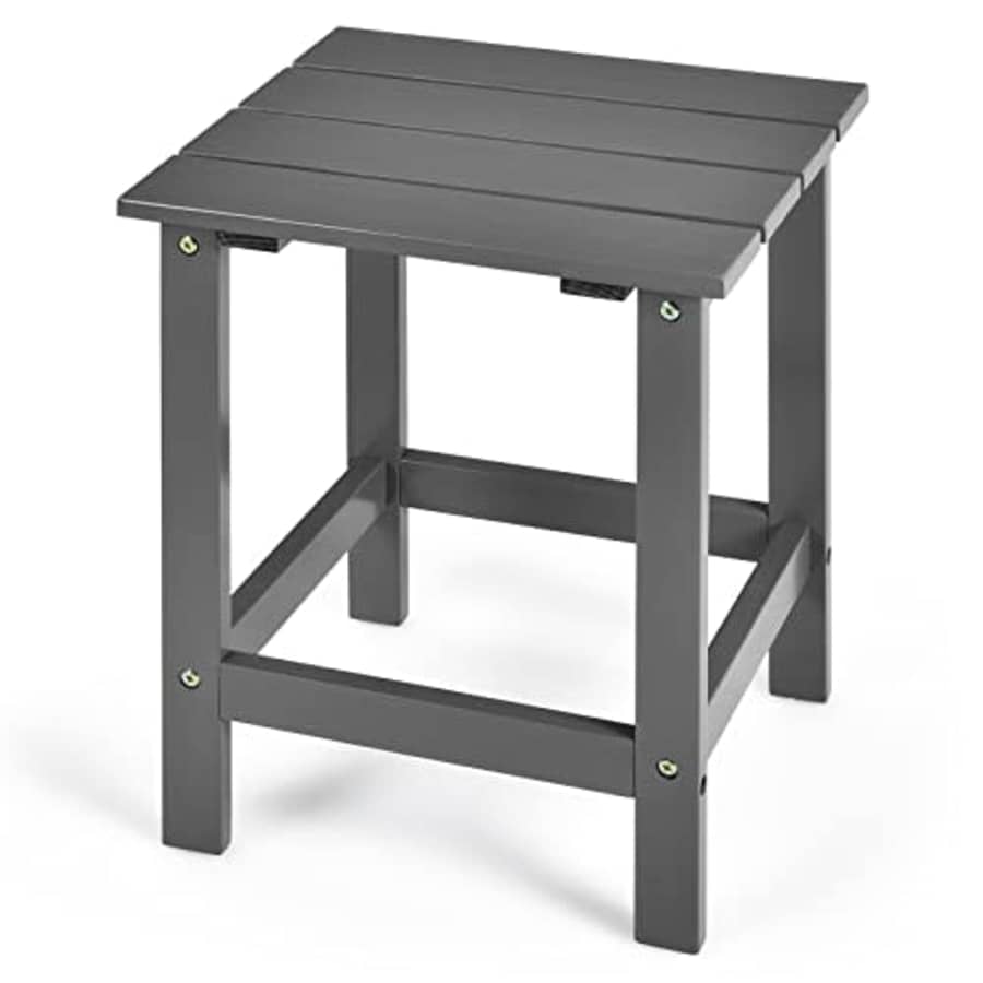 Giantex Outdoor Side Table, 15 Square Wood End Table with Slatted Design, Sturdy Construction, Easy for $40