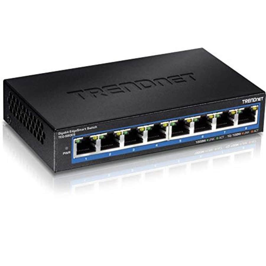 TRENDnet 8-Port Gigabit EdgeSmart Switch, 8 x Gigabit Ports, 16Gbps Switch Capacity, Ethernet for $38