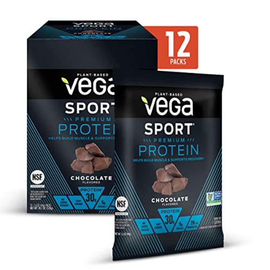Vega Sport Premium Protein Powder, Chocolate, Plant Based Protein Powder for Post Workout - for $31 Vega Sport Premium Protein Powder, Chocolate, Plant Based Protein Powder for Post Workout - for $31