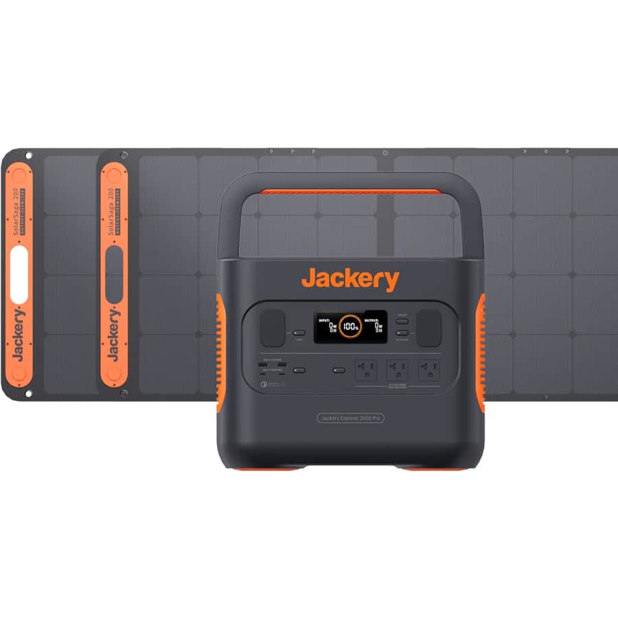 Jackery Explorer 2000 PRO Portable Power Station w/ 2 SolarSaga 200W Solar Panels for $1,899