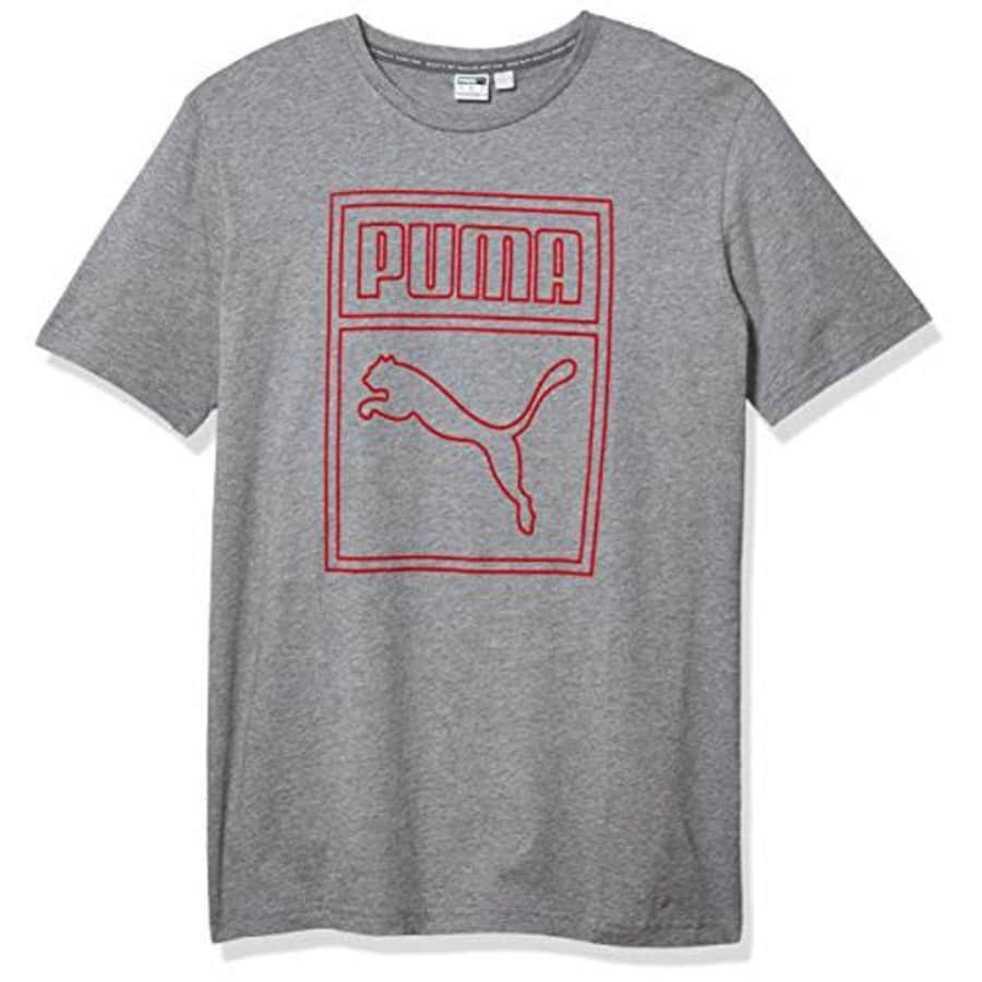 PUMA Men's T-Shirt, Medium Gray Heather, L for $17