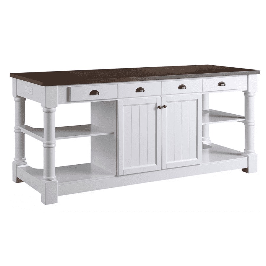 Design Element Monterey 80" Solid Hardwood Kitchen Island w/ Walnut Veneer Top for $2,391